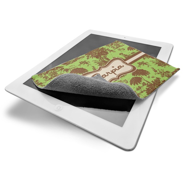 Green & Brown Toile Electronic Screen Wipe - iPad