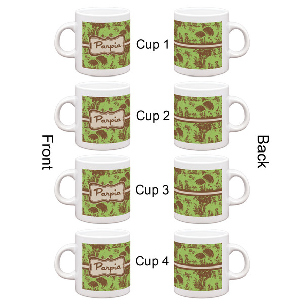 Green & Brown Toile Espresso Cup Set of 4 - Apvl