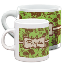 Green & Brown Toile Espresso Cups (Personalized)