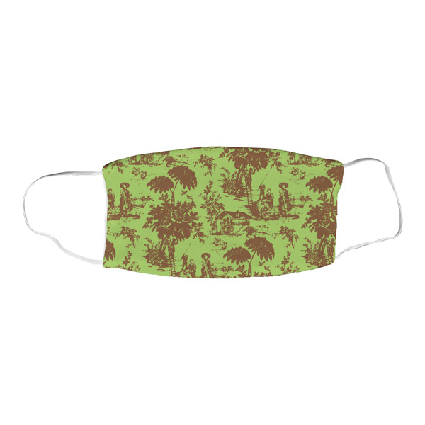 Green & Brown Toile Fabric Face Mask