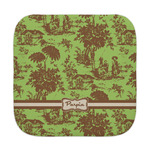 Green & Brown Toile Face Towel (Personalized)