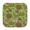 Green & Brown Toile Face Cloth-Rounded Corners