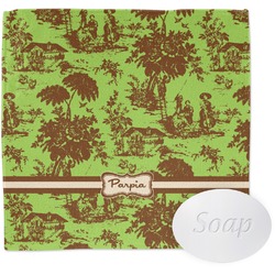 Green & Brown Toile Washcloth (Personalized)