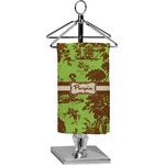 Green & Brown Toile Finger Tip Towel - Full Print (Personalized)