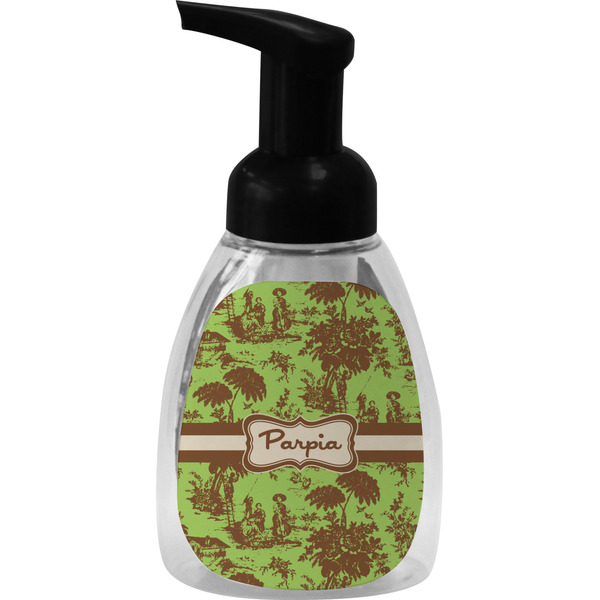 Custom Green & Brown Toile Foam Soap Bottle (Personalized)