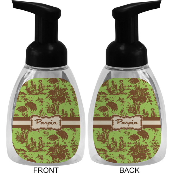 Green & Brown Toile Foam Soap Bottle (Front & Back)
