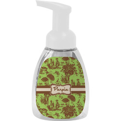 Green & Brown Toile Foam Soap Bottle - White (Personalized)