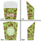 Green & Brown Toile French Fry Favor Box - Front & Back View