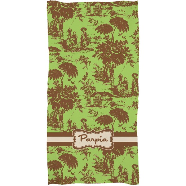 Green & Brown Toile Full Sized Bath Towel - Apvl