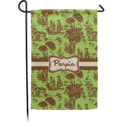 Green & Brown Toile Small Garden Flag - Single Sided w/ Name or Text