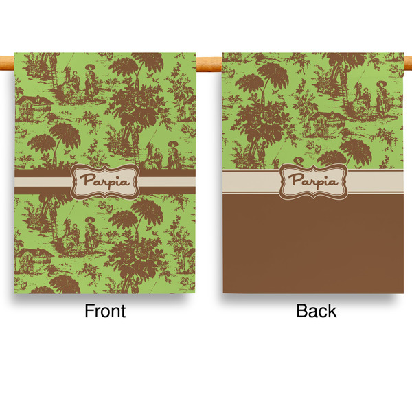 Green & Brown Toile Garden Flags - Large - Double Sided - APPROVAL