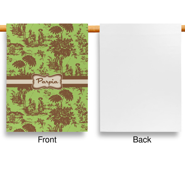 Green & Brown Toile Garden Flags - Large - Single Sided - APPROVAL