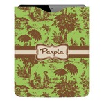 Green & Brown Toile Genuine Leather iPad Sleeve (Personalized)