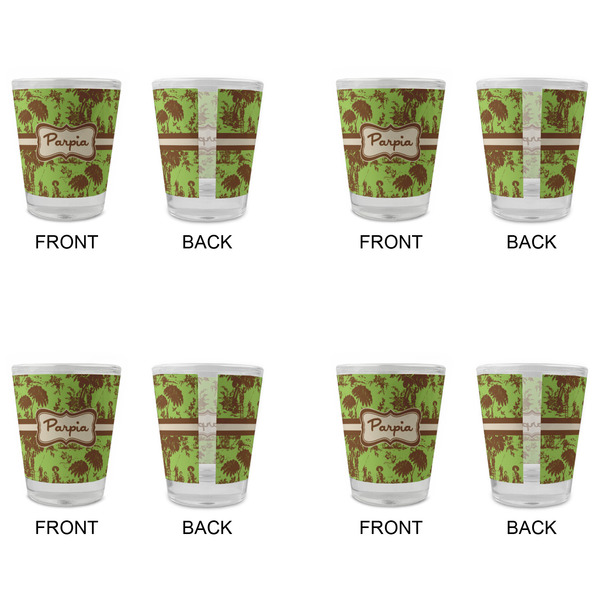 Green & Brown Toile Glass Shot Glass - Standard - Set of 4 - APPROVAL