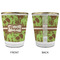 Green & Brown Toile Glass Shot Glass - with gold rim - APPROVAL