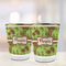 Green & Brown Toile Glass Shot Glass - with gold rim - LIFESTYLE