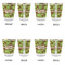 Green & Brown Toile Glass Shot Glass - with gold rim - Set of 4 - APPROVAL