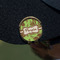 Green & Brown Toile Golf Ball Marker Hat Clip - Gold - On Hat