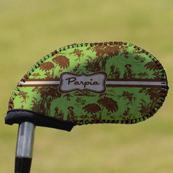 Green & Brown Toile Golf Club Iron Cover (Personalized)