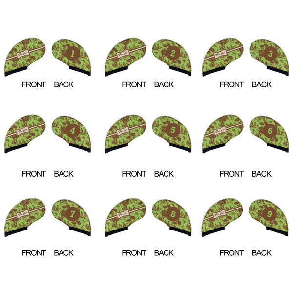Green & Brown Toile Golf Club Covers - APPROVAL (set of 9)