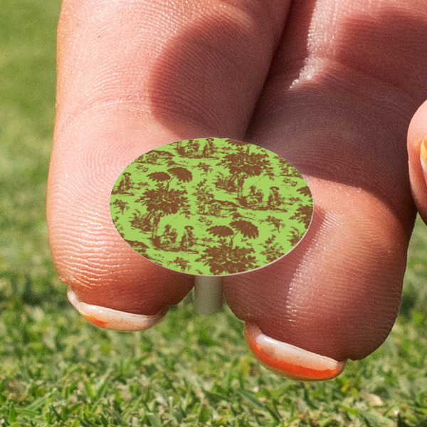 Green & Brown Toile Golf Tees & Ball Markers Set - Marker