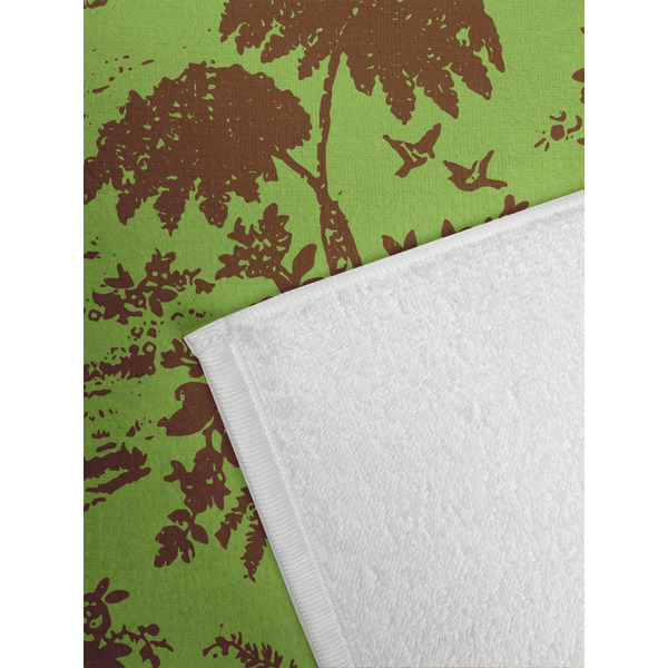Green & Brown Toile Golf Towel - Detail