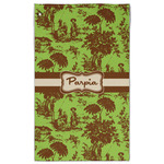 Green & Brown Toile Golf Towel - Poly-Cotton Blend w/ Name or Text
