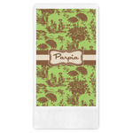 Green & Brown Toile Guest Towels - Full Color (Personalized)