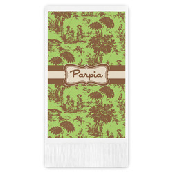 Green & Brown Toile Guest Napkins - Full Color - Embossed Edge (Personalized)