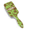 Green & Brown Toile Hair Brush - Angle View