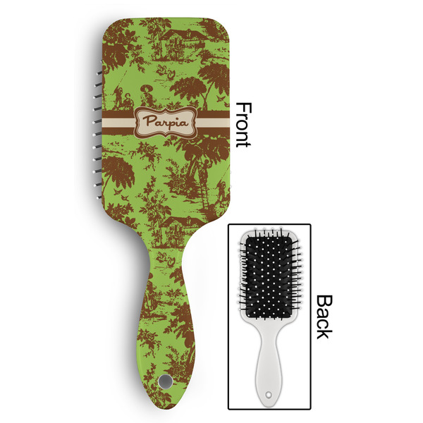 Green & Brown Toile Hair Brush - Approval