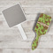 Green & Brown Toile Hair Brush - In Context
