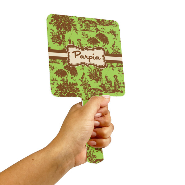 Green & Brown Toile Hand Mirrors - Alt View