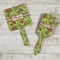 Green & Brown Toile Hand Mirrors - In Context