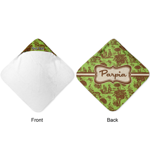 Green & Brown Toile Hooded Baby Towel- Approval