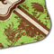 Green & Brown Toile Hooded Baby Towel- Detail Corner