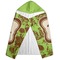 Green & Brown Toile Hooded Towel - Folded
