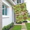Green & Brown Toile House Flags - Double Sided - LIFESTYLE