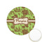 Green & Brown Toile Printed Cookie Topper - 1.25" (Personalized)