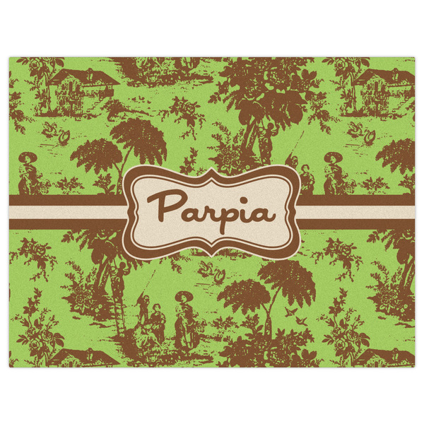 Green & Brown Toile Indoor / Outdoor Rug - 6'x8' - Front Flat