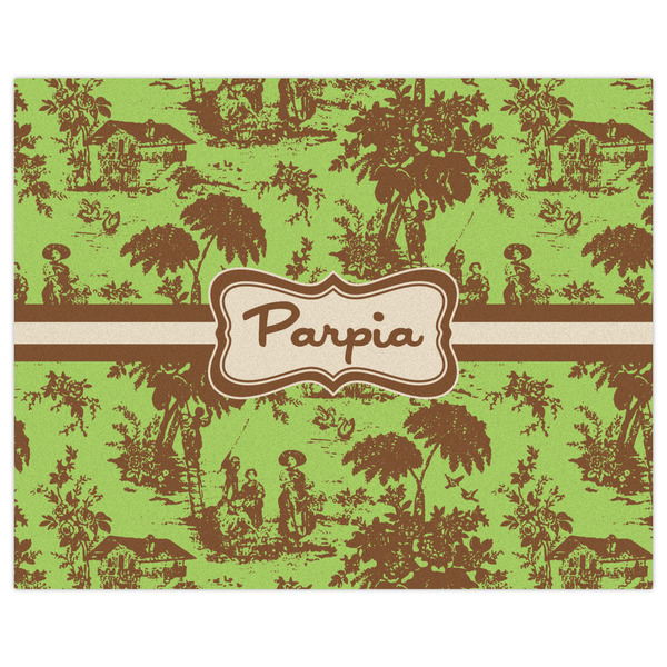 Green & Brown Toile Indoor / Outdoor Rug - 8'x10' - Front Flat