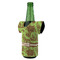 Green & Brown Toile Jersey Bottle Cooler - ANGLE (on bottle)
