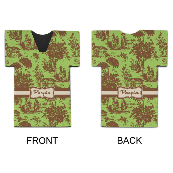 Green & Brown Toile Jersey Bottle Cooler - APPROVAL