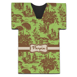 Green & Brown Toile Jersey Bottle Cooler (Personalized)