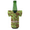 Green & Brown Toile Jersey Bottle Cooler - FRONT (on bottle)