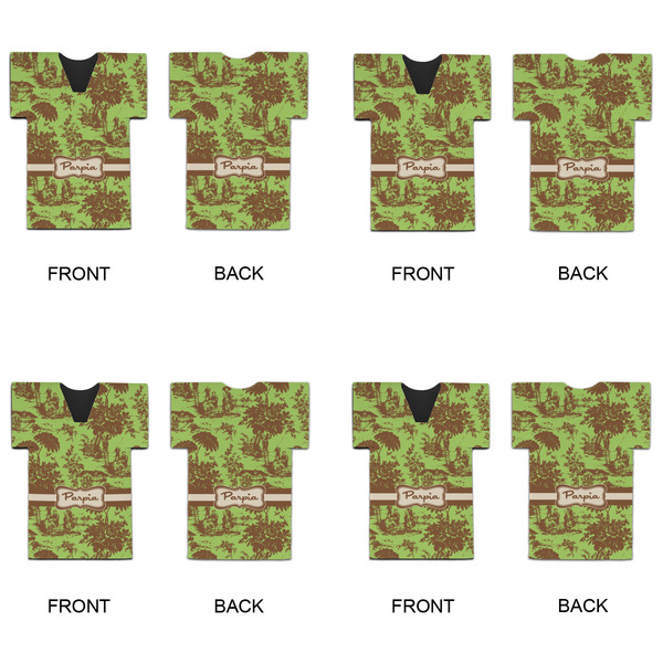 Green & Brown Toile Jersey Bottle Cooler - Set of 4 - APPROVAL