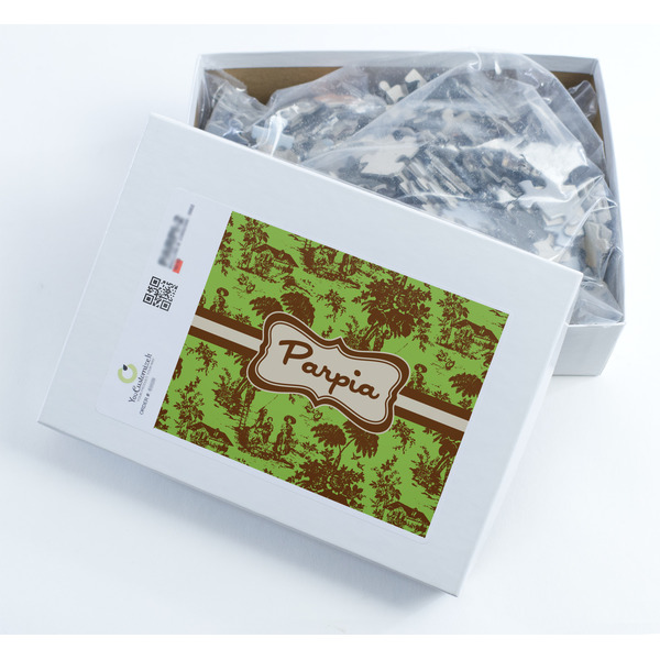 Green & Brown Toile Jigsaw Puzzle 500 Piece - Box