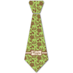 Green & Brown Toile Iron On Tie - 4 Sizes w/ Name or Text