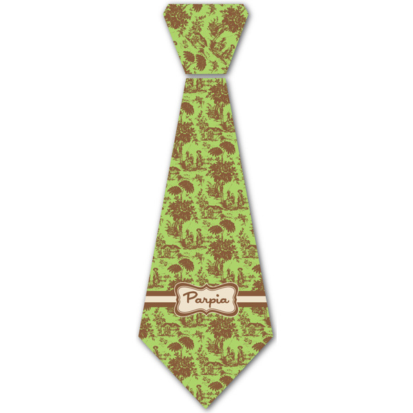 Custom Green & Brown Toile Iron On Tie - 4 Sizes w/ Name or Text