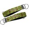 Green & Brown Toile Key-chain - Metal and Nylon - Front and Back